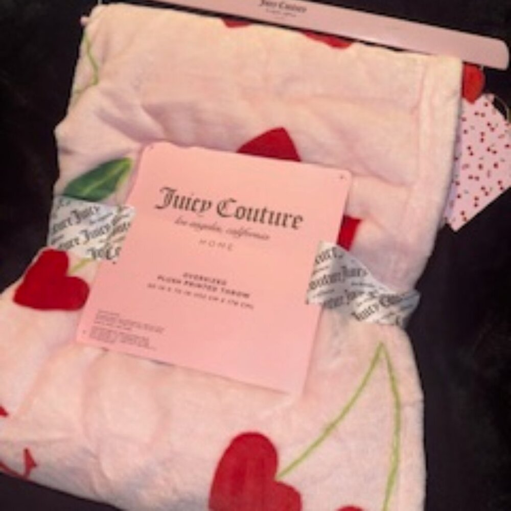 Pink Cherry Throw Blanket